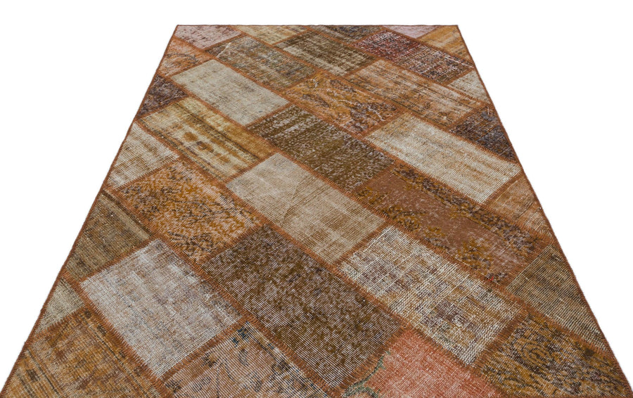Bej Gri Anadolu Eskitme Geometrik Yün Halı 160x230 - Özel Seri