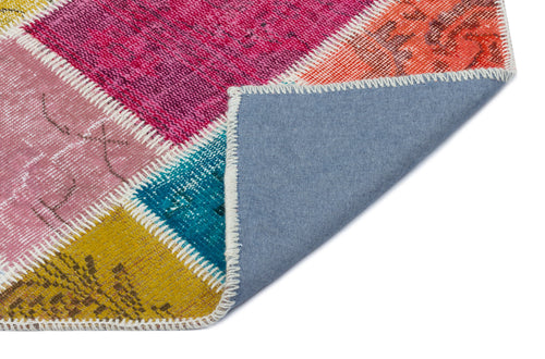 Iskece Bej Patchwork Yün El Dokuma Halısı 080 x 150 Apex Unique