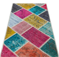 Multicolor Hand-Woven Wool Rug with Geometric Bohemian Pattern 80x150 cm 31350