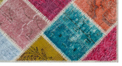 Iskece Bej Patchwork Yün El Dokuma Halısı 080 x 150 Apex Unique