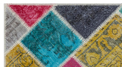 Iskece Bej Patchwork Yün El Dokuma Halısı 080 x 150 Apex Unique