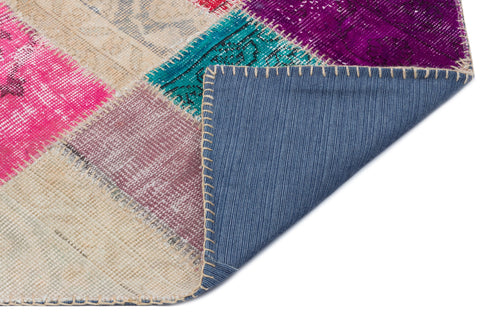 Iskece Bej Patchwork Yün El Dokuma Halısı 080 x 150 Apex Unique