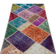 Iskece Bej Patchwork Yün El Dokuma Halısı 080 x 150 Apex Unique