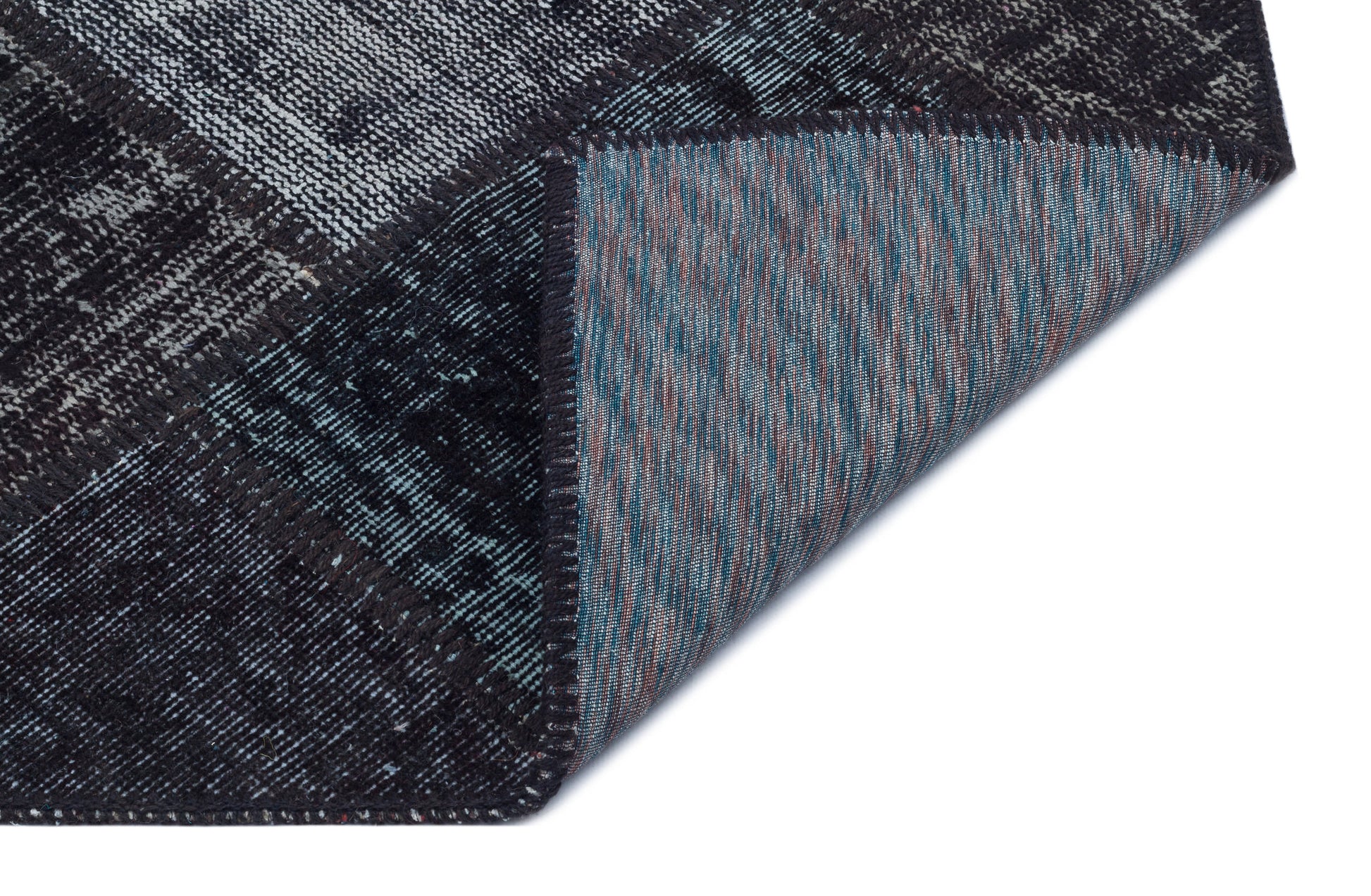 Iskece Siyah Eskitme Yün El Dokuma Halısı 080 x 150 Apex Unique