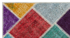 Iskece Bej Patchwork Yün El Dokuma Halısı 080 x 150 Apex Unique