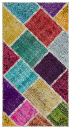 Iskece Bej Patchwork Yün El Dokuma Halısı 080 x 150 Apex Unique