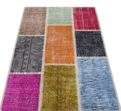 Iskece Bej Patchwork Yün El Dokuma Halısı 080 x 150 Apex Unique