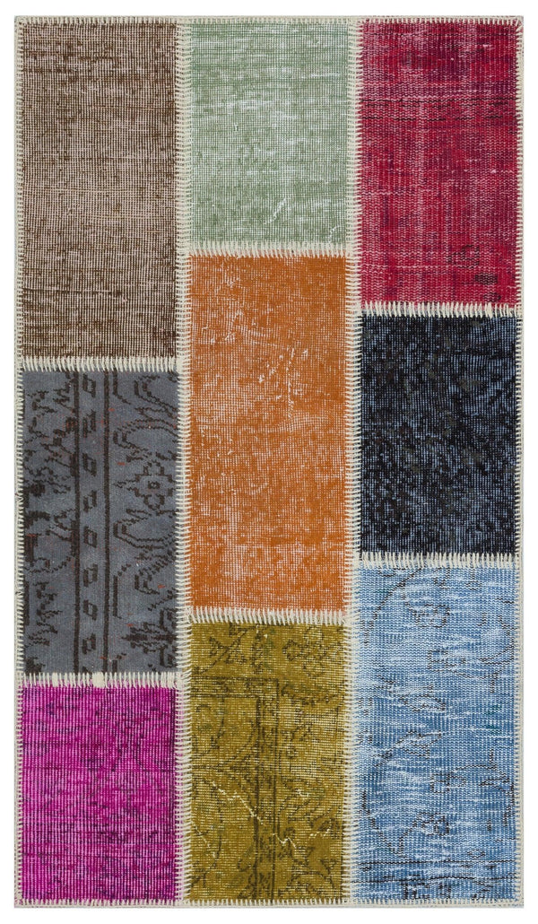 Bej Anadolu Eskitme Geometrik Yün Halı 80x150 - Özel Seri