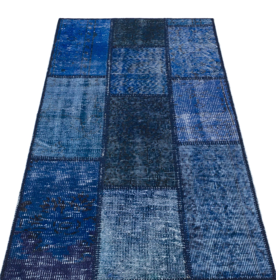 Mavi Anadolu Eskitme Modern Yün Halı 80x150 - Özel Seri