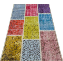 Iskece Bej Patchwork Yün El Dokuma Halısı 080 x 150 Apex Unique