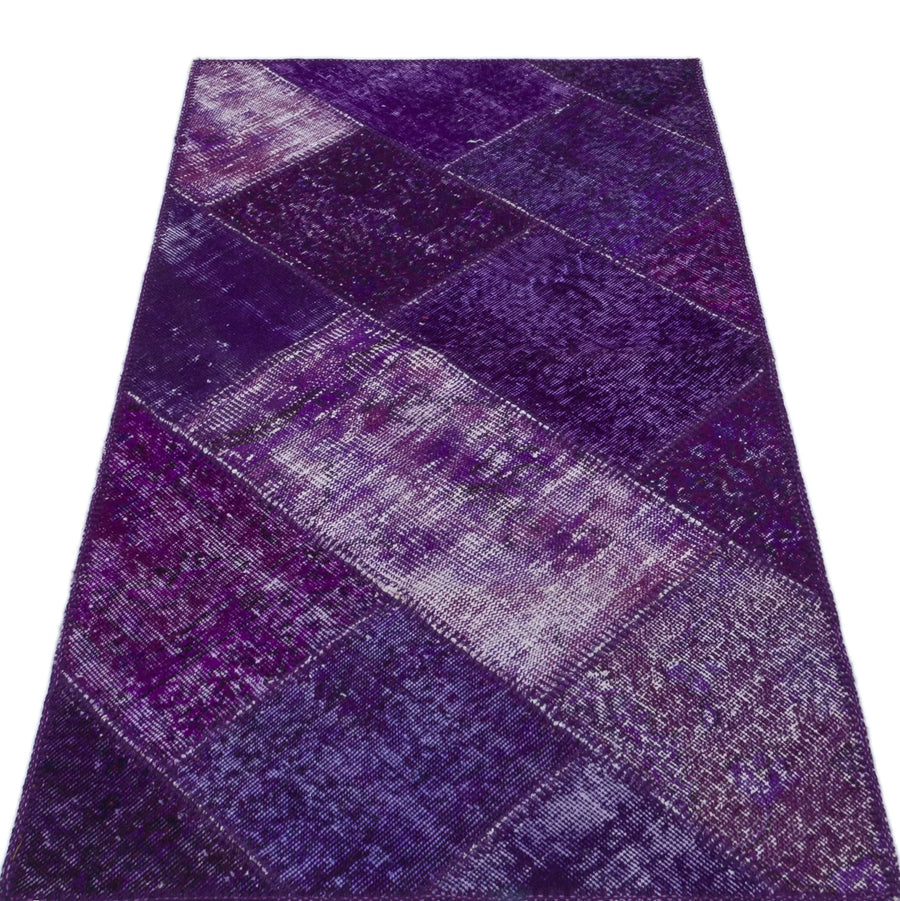 Beyaz Gri Anadolu Eskitme Geometrik Yün Halı 80x150 - Özel Seri