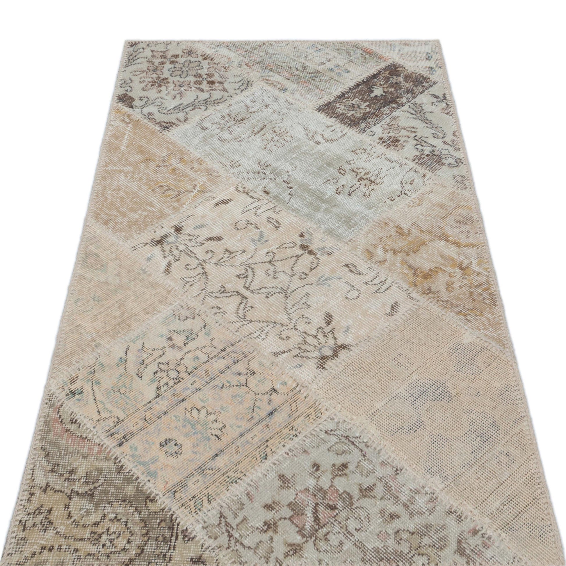 Bej Anadolu Bohem Eskitme Yün Halı 80x150 - Özel Seri