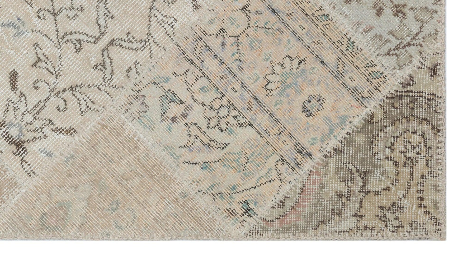 Bej Anadolu Bohem Eskitme Yün Halı 80x150 - Özel Seri
