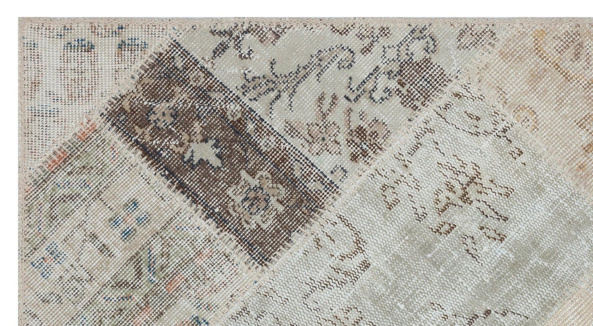 Bej Anadolu Bohem Eskitme Yün Halı 80x150 - Özel Seri