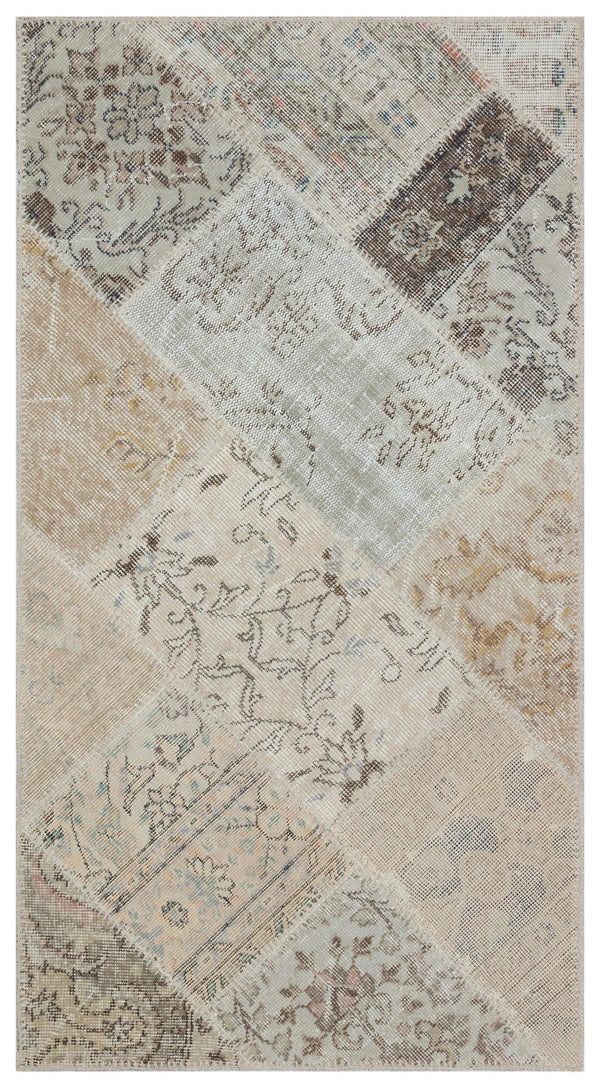 Bej Anadolu Bohem Eskitme Yün Halı 80x150 - Özel Seri