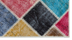 Iskece Bej Patchwork Yün El Dokuma Halısı 080 x 150 Apex Unique