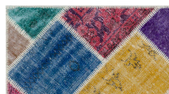 Iskece Bej Patchwork Yün El Dokuma Halısı 080 x 150 Apex Unique