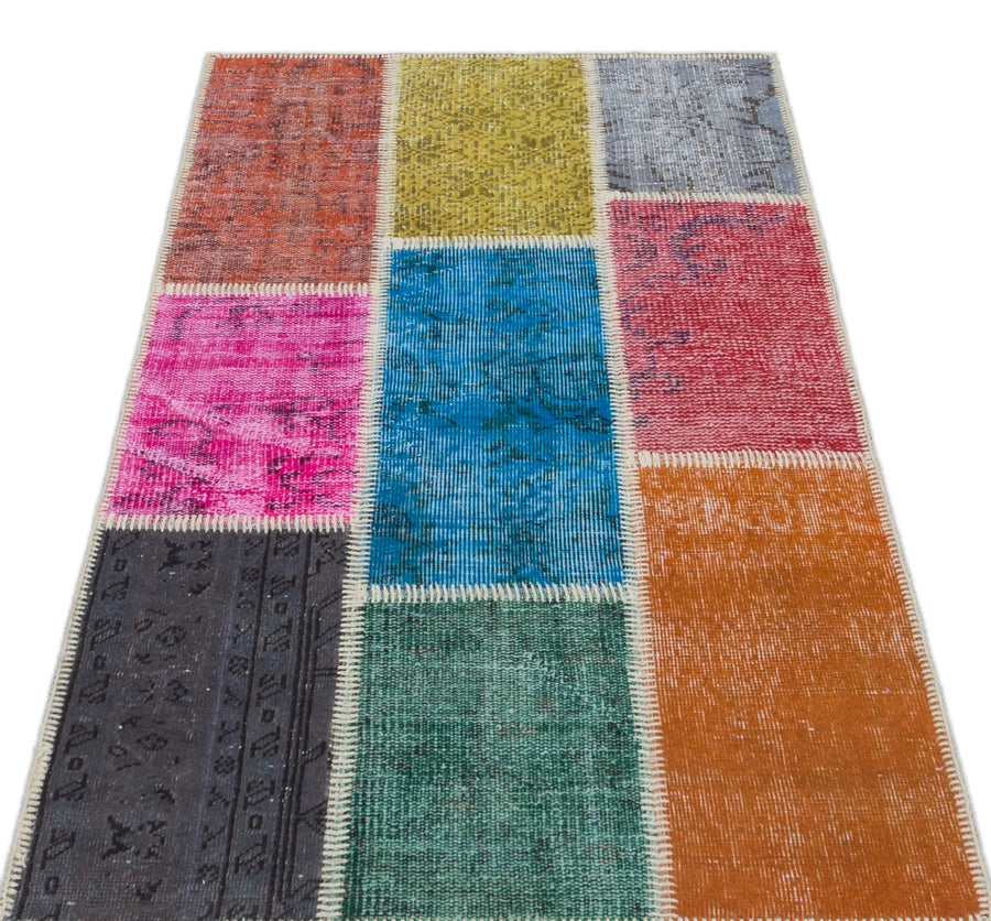 Bej Bohem Eskitme Yün Halı 80x150