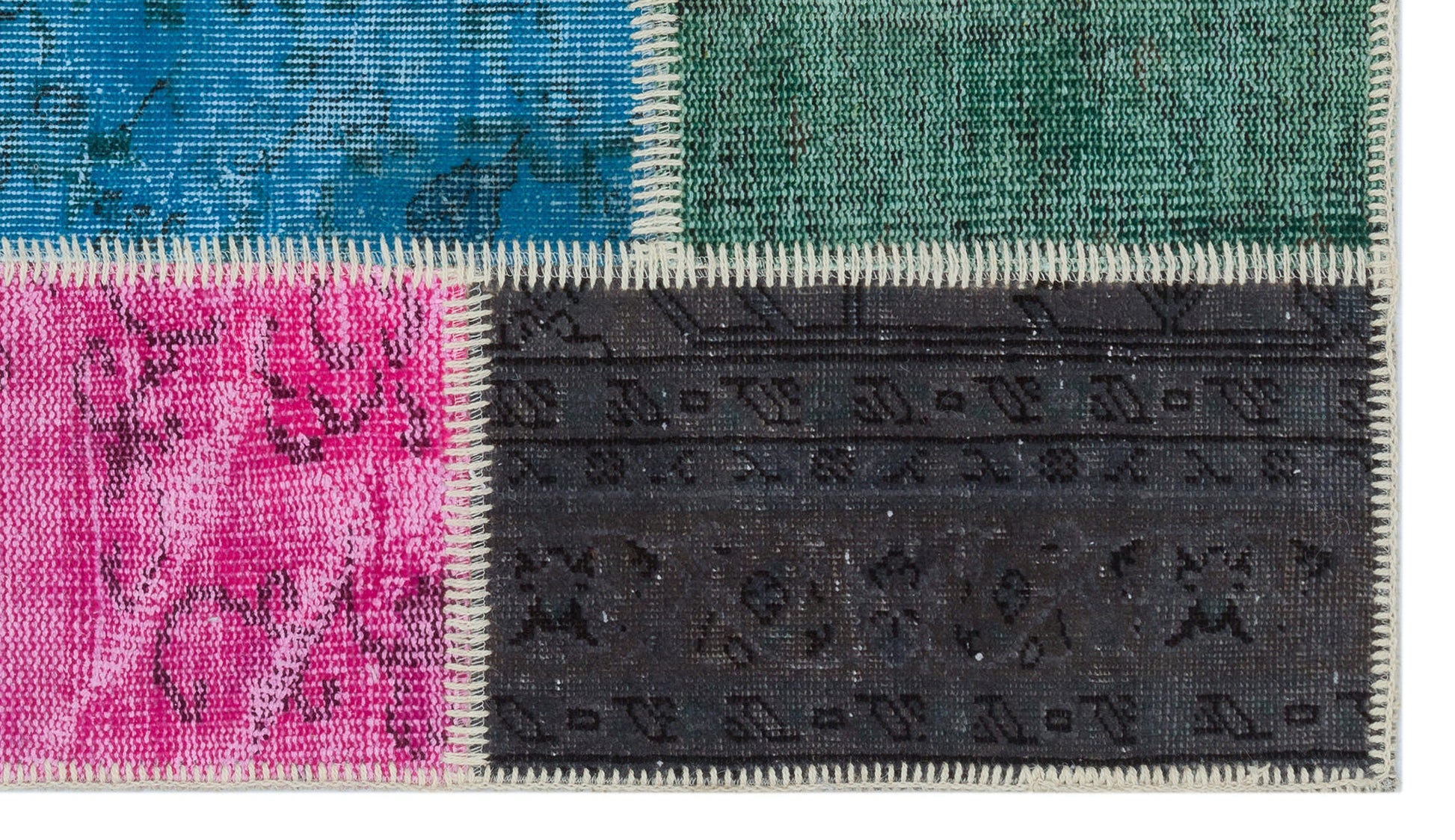 Iskece Bej Patchwork Yün El Dokuma Halısı 080 x 150 Apex Unique