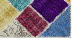 Iskece Bej Patchwork Yün El Dokuma Halısı 080 x 150 Apex Unique