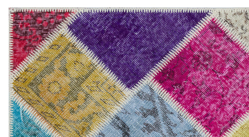 Iskece Bej Patchwork Yün El Dokuma Halısı 080 x 150 Apex Unique