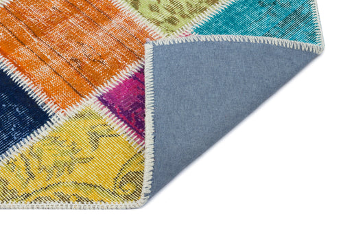 Iskece Bej Patchwork Yün El Dokuma Halısı 080 x 150 Apex Unique