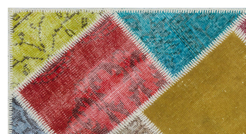 Iskece Bej Patchwork Yün El Dokuma Halısı 080 x 150 Apex Unique