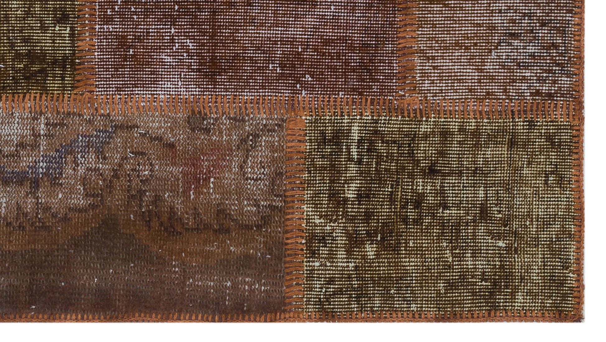 Iskece Kahverengi Eskitme Yün El Dokuma Halısı 080 x 150 Apex Unique