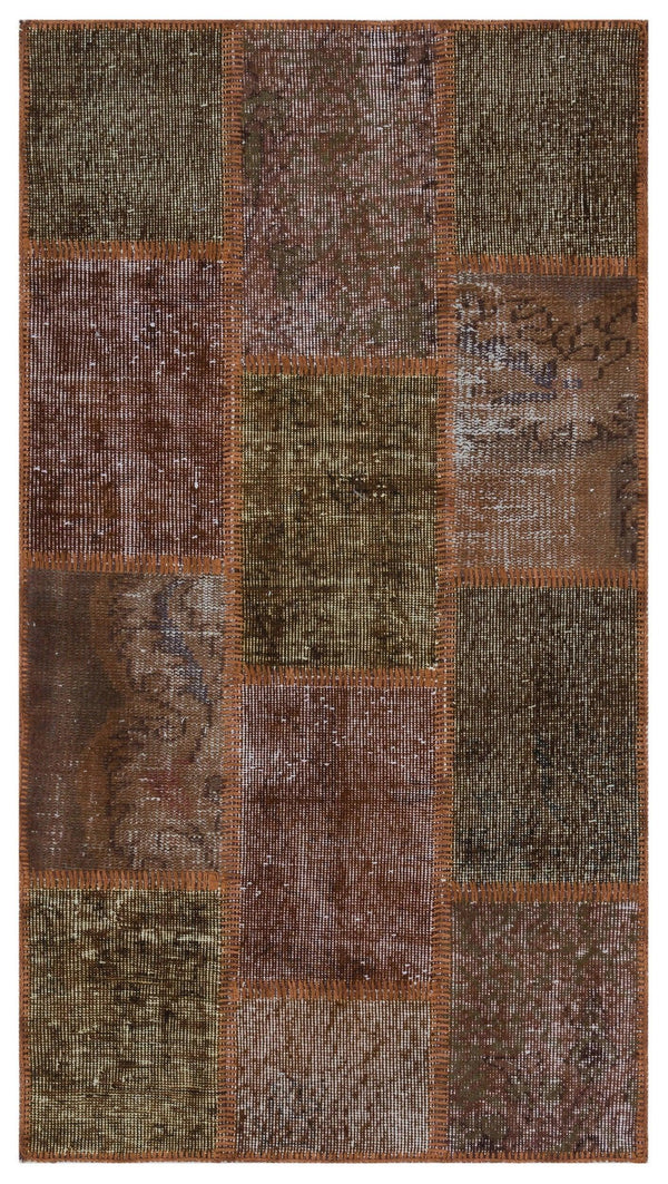 Bej Beyaz Eskitme Geometrik Yün Halı 80x150