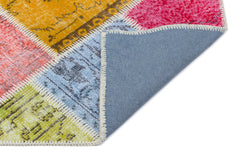 Iskece Bej Patchwork Yün El Dokuma Halısı 080 x 150 Apex Unique