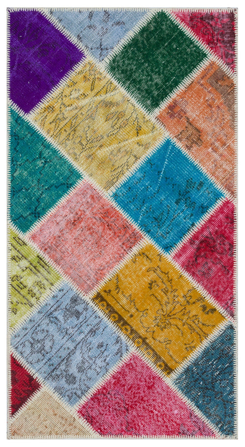 Iskece Bej Patchwork Yün El Dokuma Halısı 080 x 150 Apex Unique