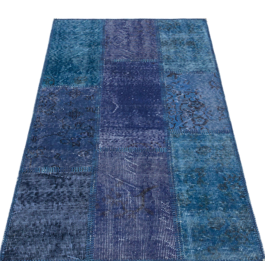 Mavi Anadolu Bohem Eskitme Yün Halı 80x150 - Özel Seri