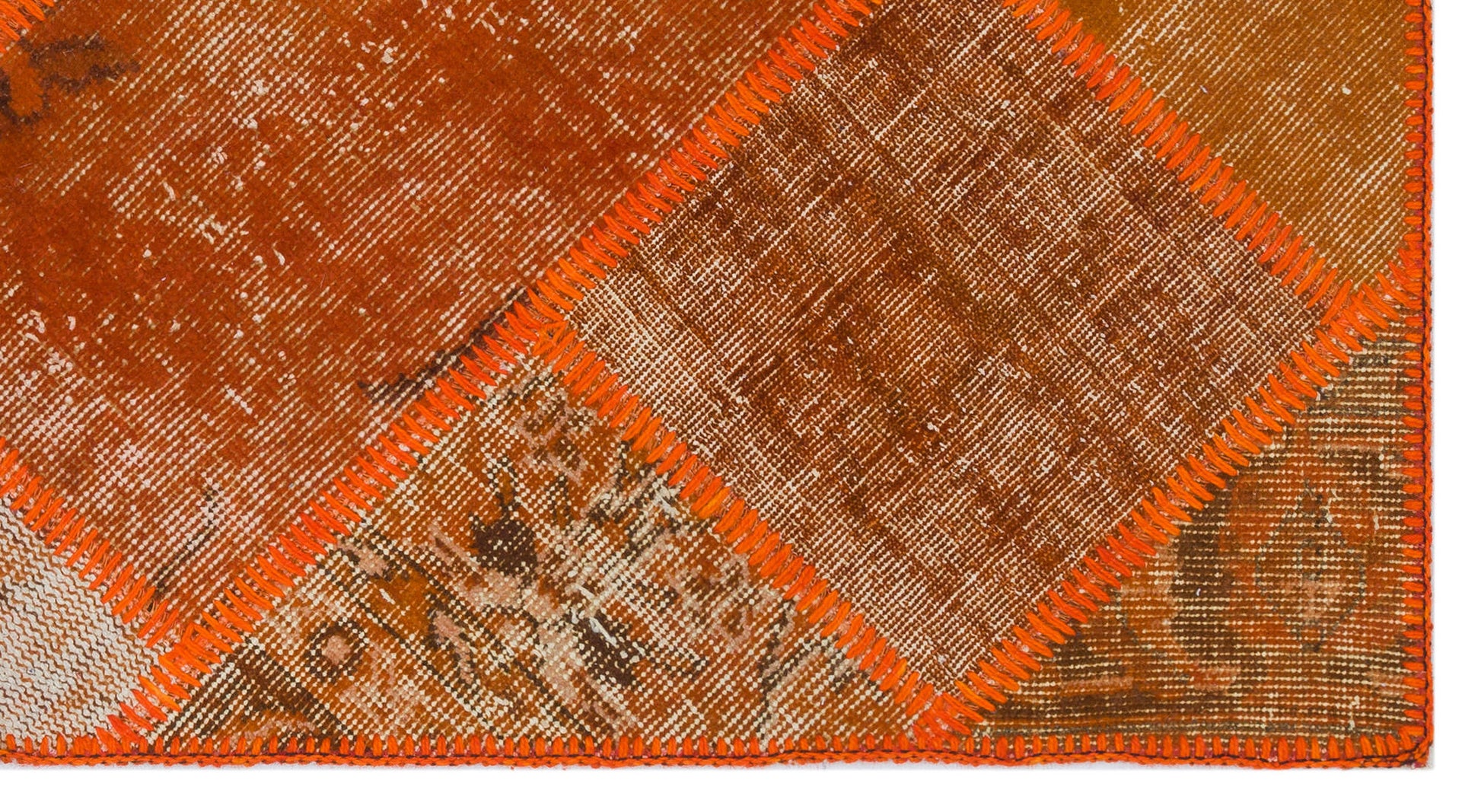 Iskece Turuncu Eskitme Yün El Dokuma Halısı 080 x 150 Apex Unique