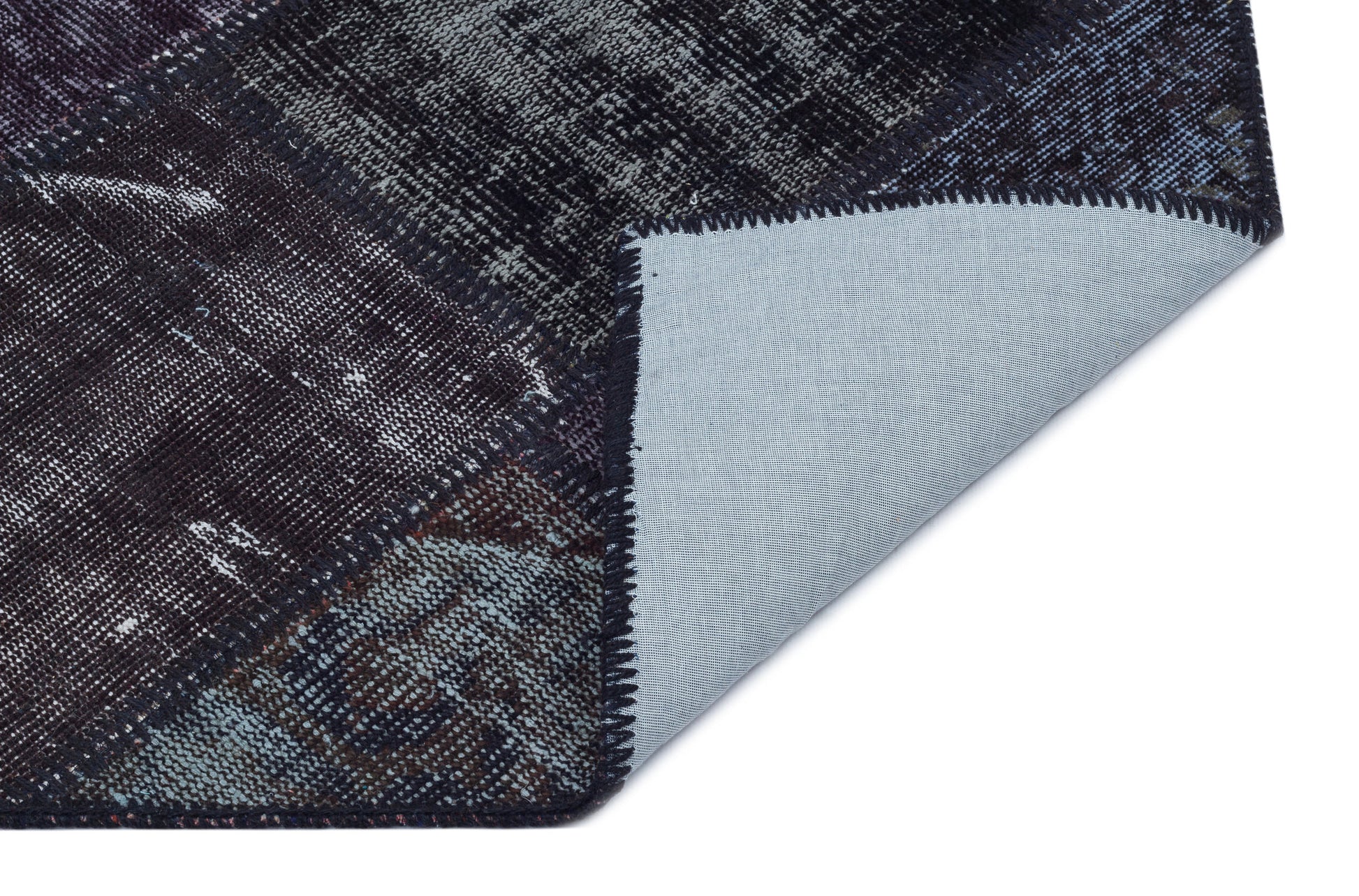 Iskece Siyah Eskitme Yün El Dokuma Halısı 080 x 150 Apex Unique