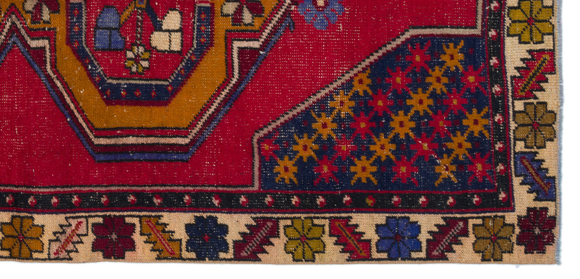 Kavala Kırmızı Klasik Yün El Dokuma Halısı 106 x 232 Apex Unique