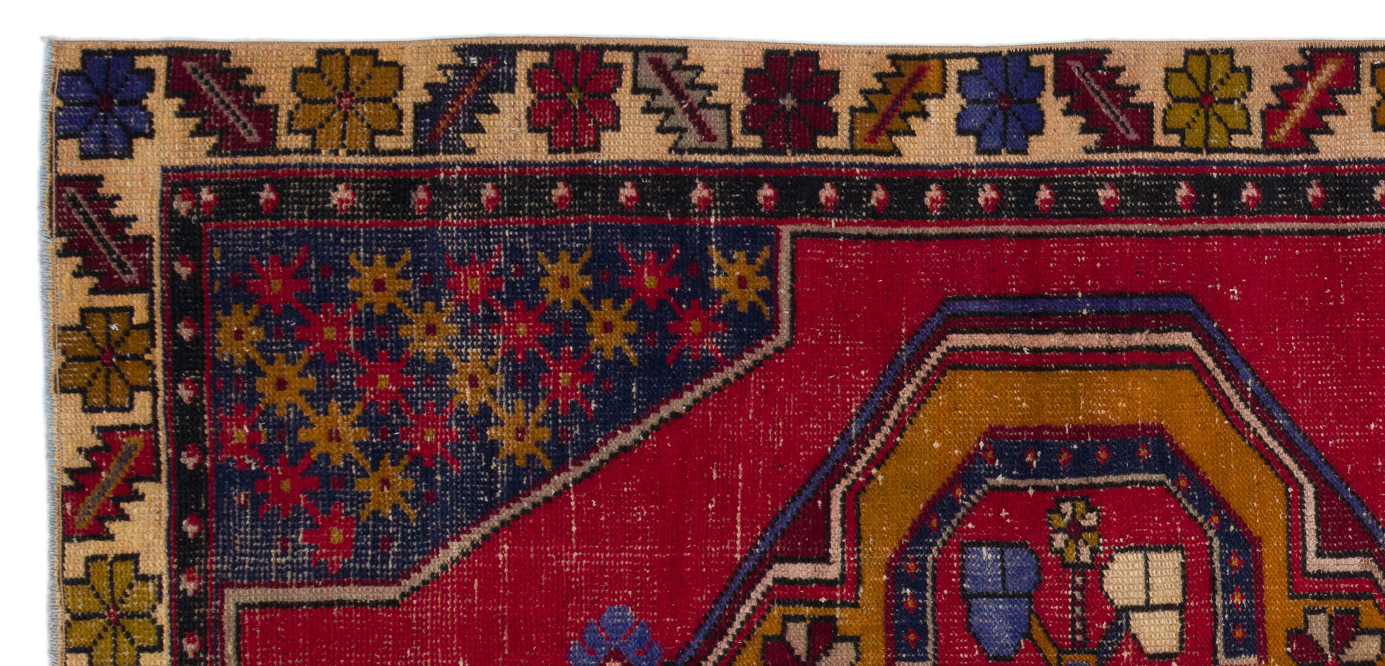 Kavala Kırmızı Klasik Yün El Dokuma Halısı 106 x 232 Apex Unique