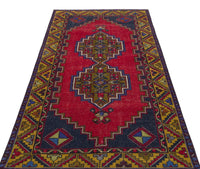 El Dokuma Kırmızı Geometrik Desenli Halı 113x222 cm 31501
