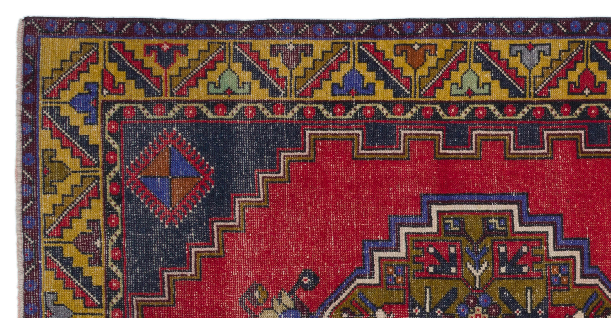 Kavala Kırmızı Klasik Yün El Dokuma Halısı 113 x 222 Apex Unique