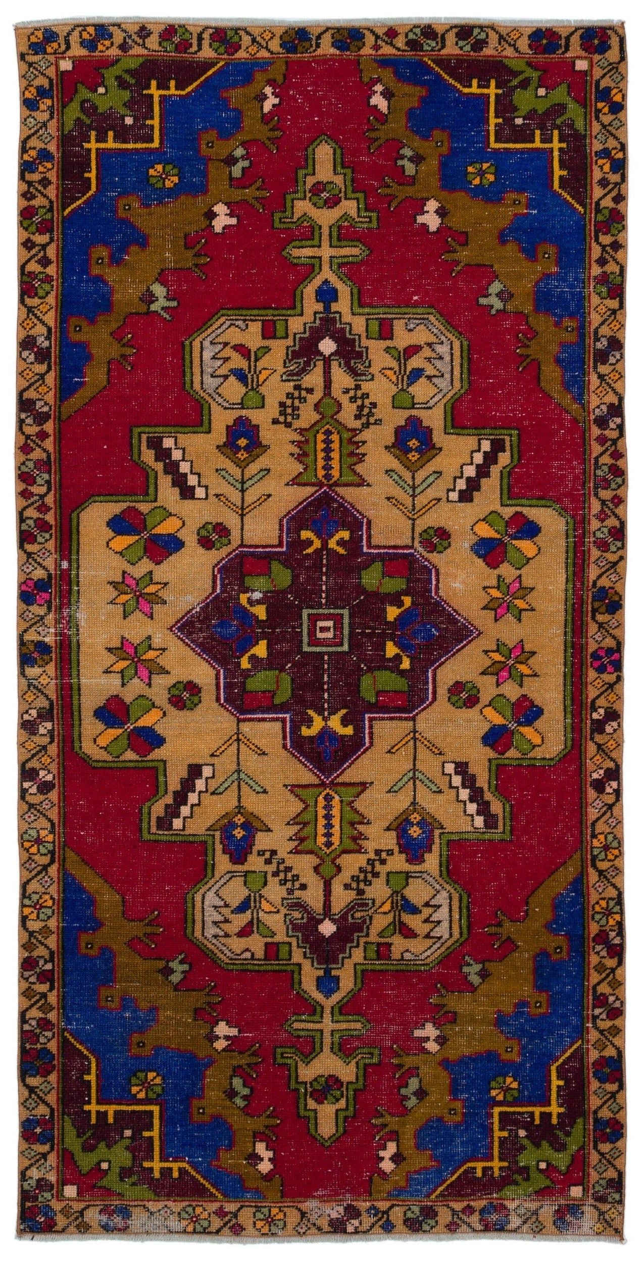 Kavala Kırmızı Klasik Yün El Dokuma Halısı 116 x 238 Apex Unique