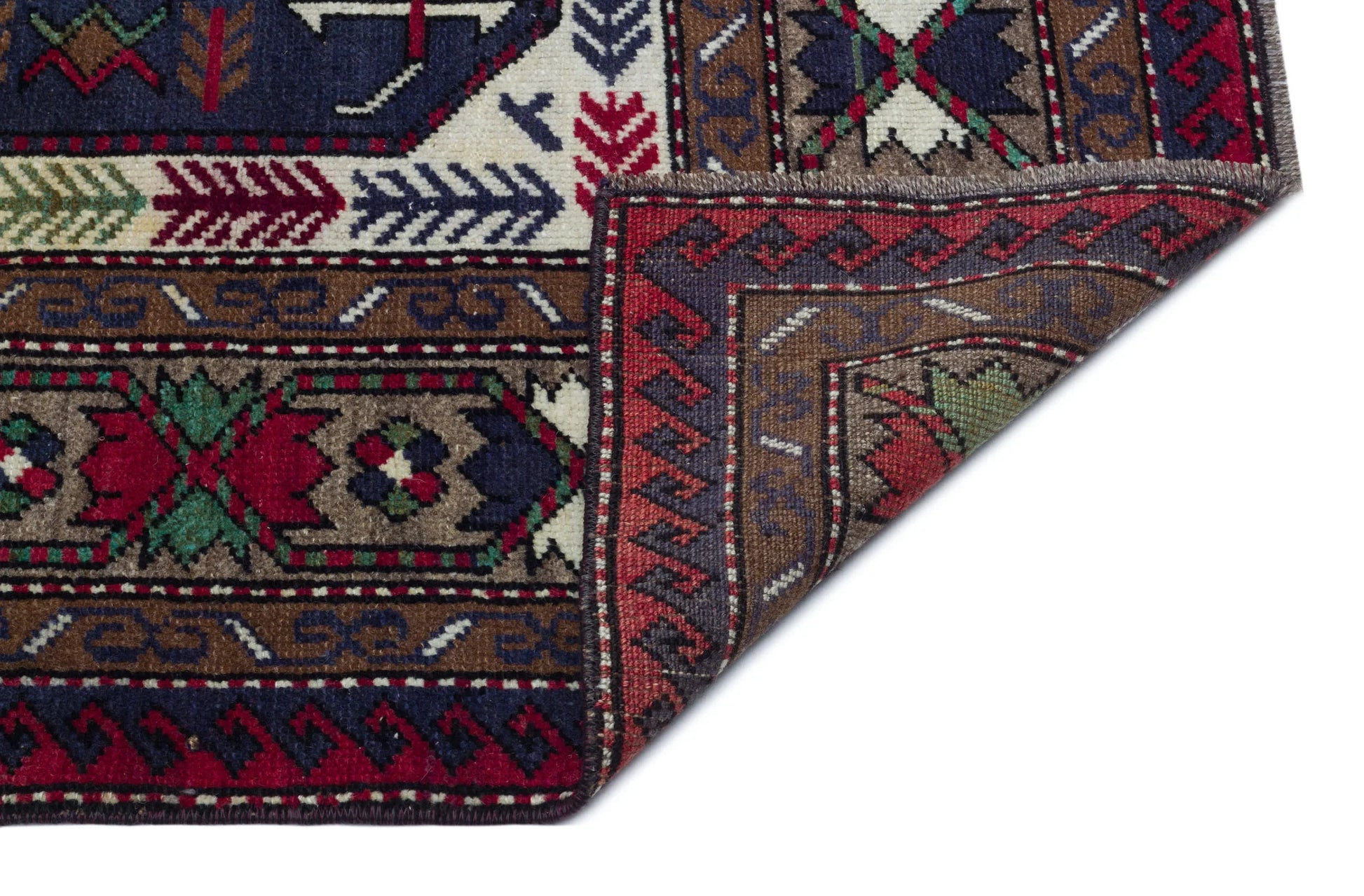 Bordo Anadolu Bohem Geometrik Yün Halı 137x230 - Özel Seri