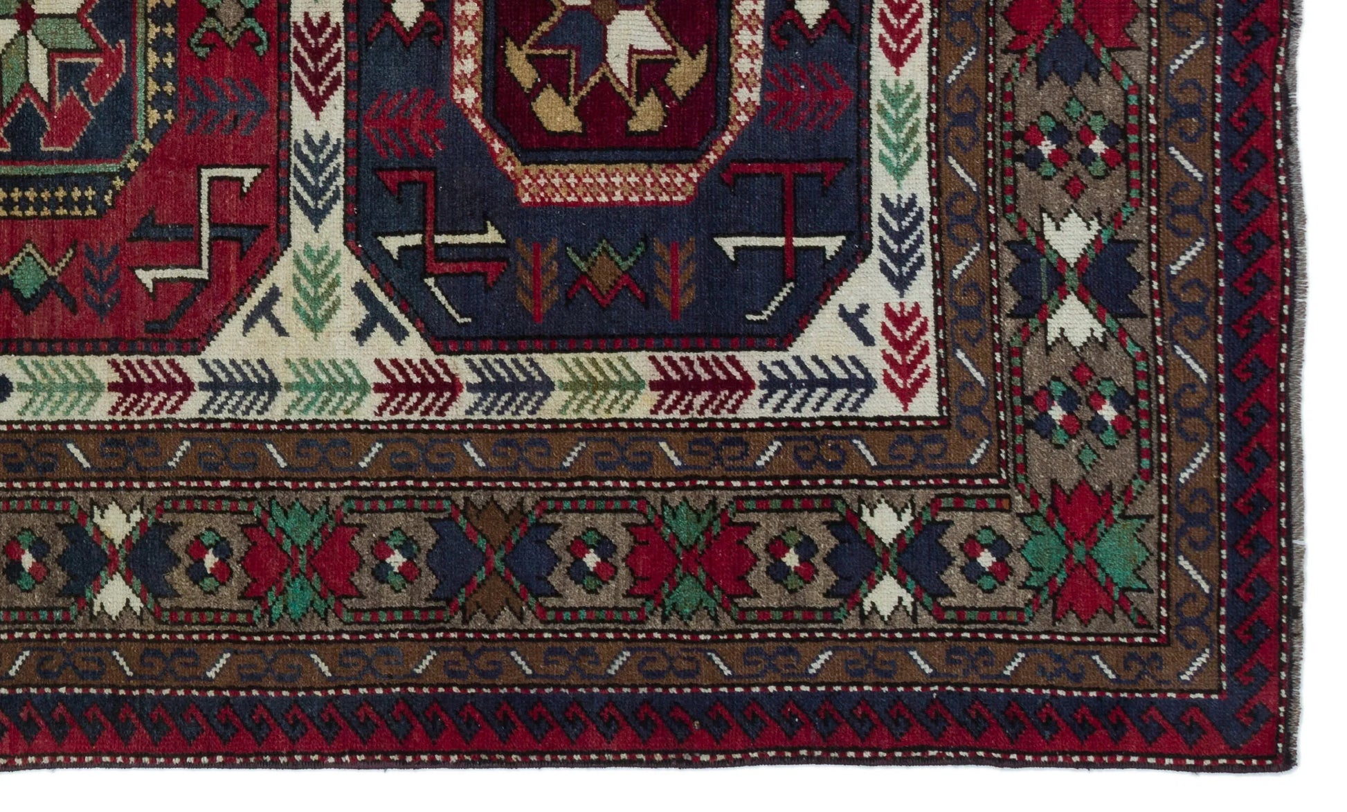 Bordo Anadolu Bohem Geometrik Yün Halı 137x230 - Özel Seri
