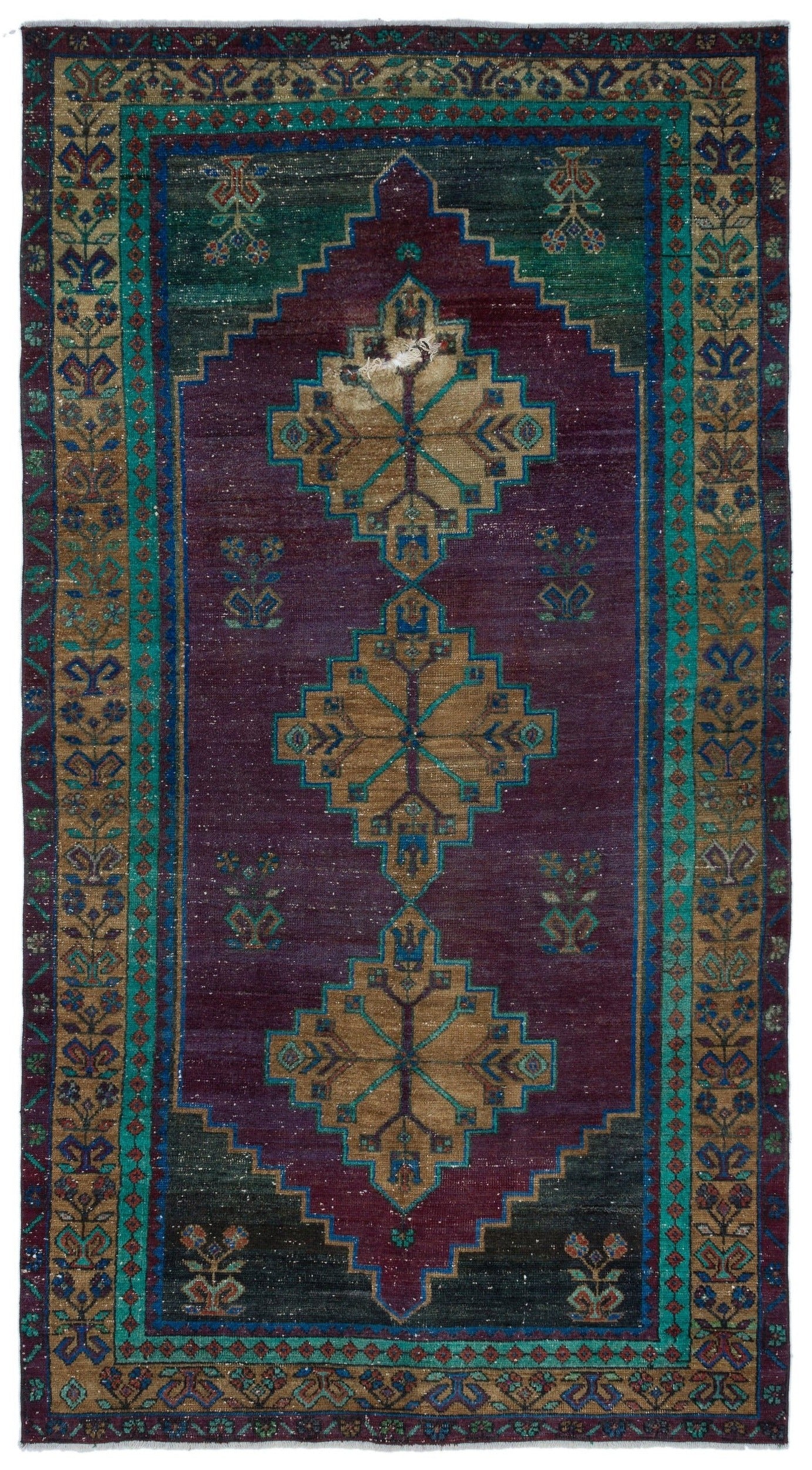 Kavala Mor Klasik Yün El Dokuma Halısı 133 x 248 Apex Unique