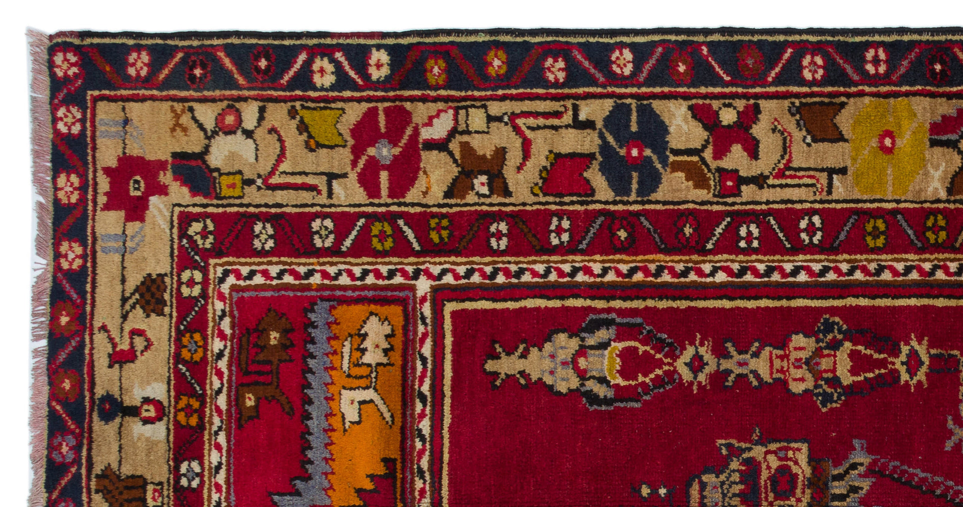 Kavala Kırmızı Klasik Yün El Dokuma Halısı 120 x 234 Apex Unique