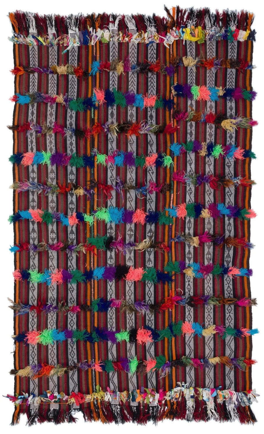 Bordeaux Kelim mit geometrischem Muster 170x290 cm – im Flur