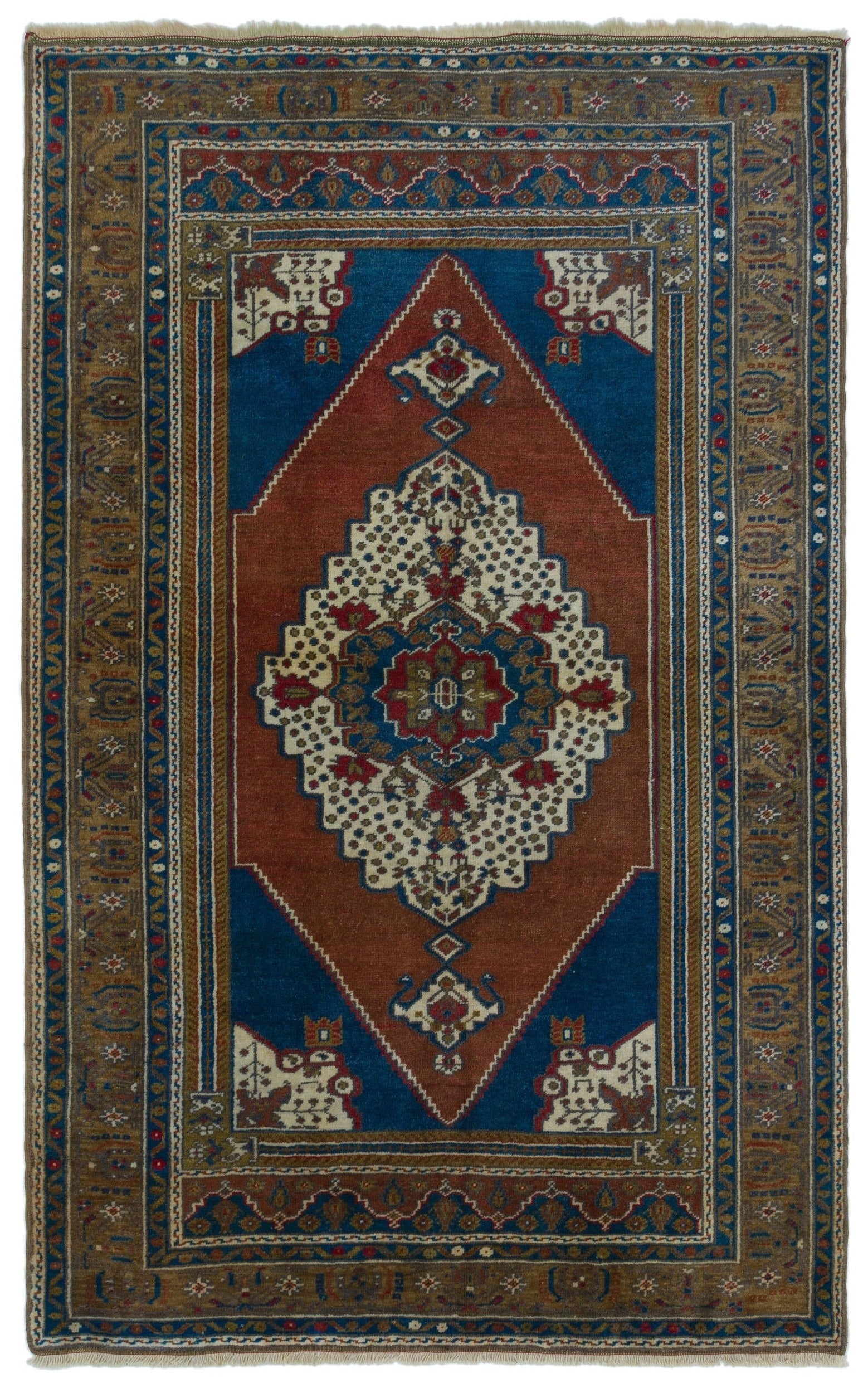 Kavala Kahverengi Klasik Yün El Dokuma Halısı 130 x 212 Apex Unique