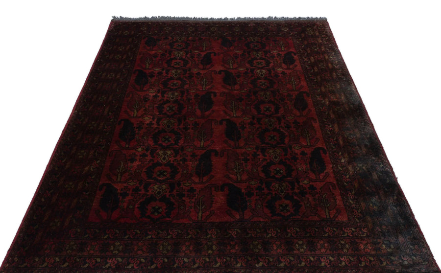 Kırmızı Anadolu Vintage Stil Yün Halı 150x200 - Özel Seri