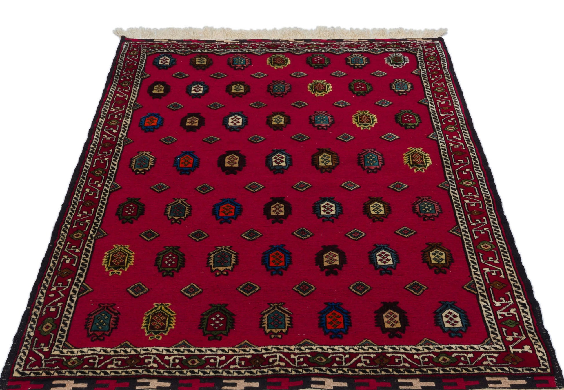 Kavala Kırmızı Klasik Yün El Dokuma Halısı 121 x 160 Apex Unique