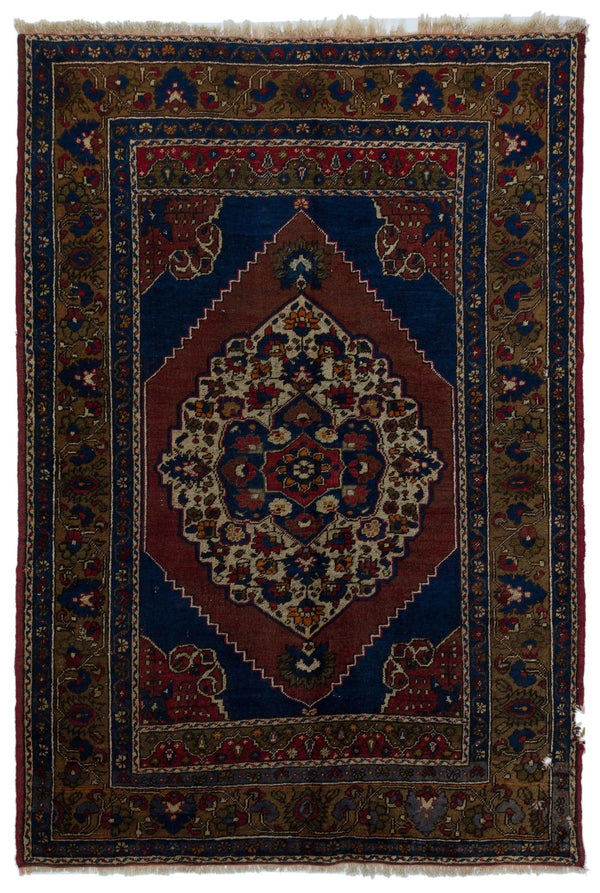 Beyaz Kırmızı Anadolu Bohem Geometrik Yün Halı 153x224 - Özel Seri