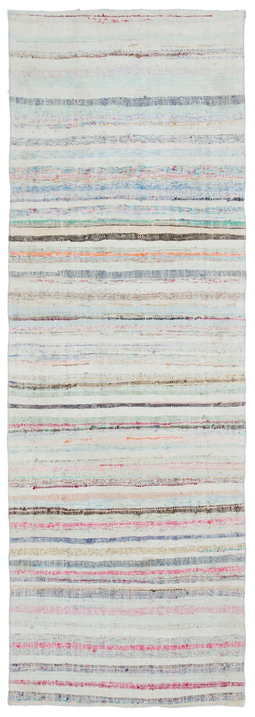 Girit Bej Çizgili Yün El Dokuma Halısı 108 x 310 Apex Unique