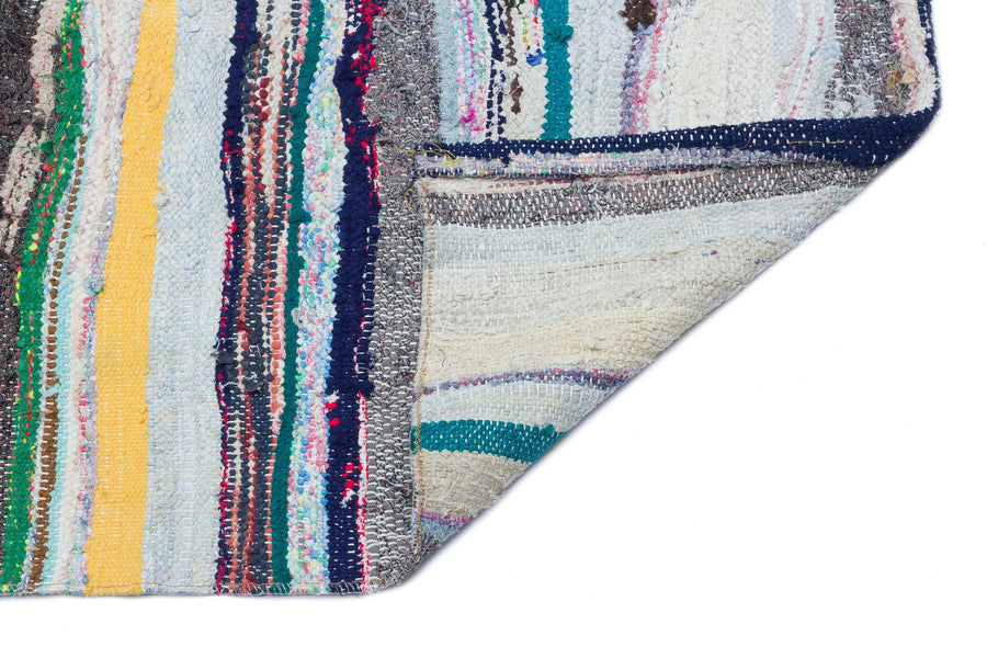 Bej Bohem Çizgili Yün Halı 145x255
